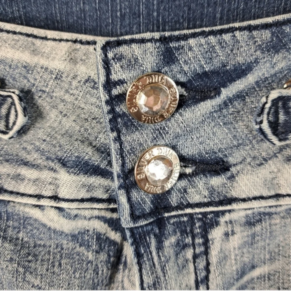 Silver Diva Colombian Women's Rhinestones Blue Jeans Size 12 - Picture 5 of 16